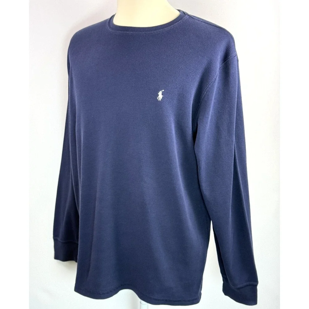 Polo Ralph Lauren Men's Blue Thermal Waffle Knit Cotton Sleepwear 2XL